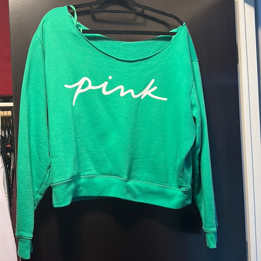 Off shoulder PINK sweatshirt